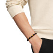 Spiritual Beads Alternating Bracelet in Sterling Silver with Tigers Eye and Black Onyx, 8mm