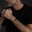 Curb Chain ID Bracelet in Sterling Silver with Black Onyx