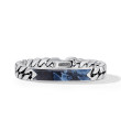 Curb Chain ID Bracelet in Sterling Silver with Pietersite