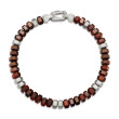 Hex Bead Bracelet in Sterling Silver with Red Tiger's Eye