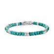 Hex Bead Bracelet in Sterling Silver with Turquoise