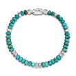 Hex Bead Bracelet in Sterling Silver with Turquoise
