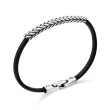 Chevron ID Black Leather Bracelet
