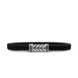 Chevron Black Rubber Bracelet with Pave Black Diamonds