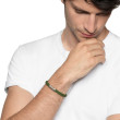 Chevron Bracelet in Green Rubber with Sterling Silver, 6mm