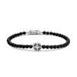 Spiritual Beads Compass Bracelet in Sterling Silver with Black Onyx