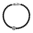 Spiritual Beads Compass Bracelet in Sterling Silver with Black Onyx