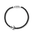 Spiritual Beads Anchor Bracelet in Sterling Silver with Black Onyx