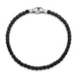 Spiritual Beads Cushion Bracelet in Sterling Silver with Black Onyx