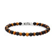 Spiritual Beads Alternating Bracelet in Sterling Silver with Black Onyx and Tigers Eye, 6mm