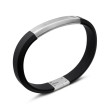 Streamline® ID Bracelet  with Black Rubber and Sterling Silver, 10mm