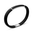 Streamline® ID Bracelet in Black Rubber with Black Onyx and Sterling Silver, 8mm