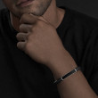 Streamline® ID Bracelet in Black Rubber with Black Onyx and Sterling Silver, 8mm
