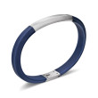 Streamline® ID Bracelet in Blue Rubber with Sterling Silver, 8mm