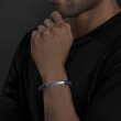Streamline® ID Bracelet in Blue Rubber with Sterling Silver, 8mm