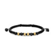 Fortune Woven Black Nylon Bracelet with Black Onyx and 18K Yellow Gold