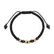 Fortune Woven Black Nylon Bracelet with Black Onyx and 18K Yellow Gold