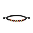 Fortune Woven Black Nylon Bracelet with Carnelian, Black Onyx and 18K Yellow Gold