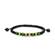 Fortune Woven Black Nylon Bracelet with Nephrite Jade, Black Onyx and 18K Yellow Gold