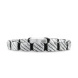 Sculpted Cable Woven Tile Bracelet with Sterling Silver and Black Nylon, 8.5mm