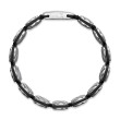 Sculpted Cable Woven Tile Bracelet with Sterling Silver and Black Nylon, 8.5mm