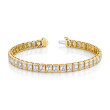 Emerald Cut Diamond Bezel Set Straight Line Bracelet