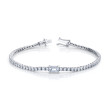 Straight Line Diamond Bracelet with Center Stone