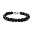 Spiritual Beads Bracelet in Sterling Silver with Black Onyx, 8mm