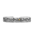Waves Cuff Bracelet in Sterling Silver with 18K Yellow Gold, 12mm