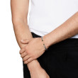 Cable Cuff Bracelet in Sterling Silver with 14K Yellow Gold and Hematine, 6mm