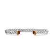 Cable Cuff Bracelet in Sterling Silver with 14K Yellow Gold and Red Tiger's Eye, 6mm