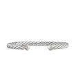 Cable Cuff Bracelet in Sterling Silver with Pavé Diamonds, 6mm