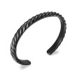 Sculpted Cable Cuff Bracelet in Black Titanium, 7mm