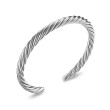 Cable Cuff Bracelet in Sterling Silver, 6mm