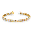 Emerald Cut Diamond Bezel Set Straight Line Bracelet