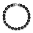 Spiritual Beads Bracelet in Sterling Silver with Black Onyx, 8mm