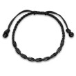 Faceted Woven Bracelet in Black Titanium with Black Nylon and Black Onyx, 8mm