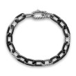 DY Madison® Chain Bracelet in Black Titanium with Sterling Silver, 8.5mm