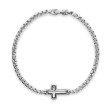 Cross Station Bracelet in Sterling Silver, 3.6mm