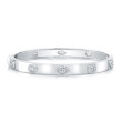 Fancy Shape Diamonds in 18k White Gold Hinged Bangle