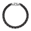 Box Chain Bracelet with Stainless Steel and Sterling Silver, 7.3mm