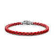 Box Chain Bracelet in Sterling Silver with Red Stainless Steel, 5mm
