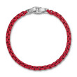 Box Chain Bracelet in Sterling Silver with Red Stainless Steel, 5mm