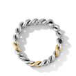 Curb Chain Bracelet in Sterling Silver with 18K Yellow Gold