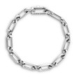 Elongated Open Link Chain Bracelet in Sterling Silver