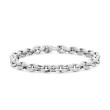 Torqued Faceted Chain Link Bracelet in Sterling Silver