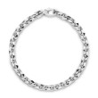 Torqued Faceted Chain Link Bracelet in Sterling Silver, 7mm