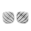 Sculpted Cable Cushion Cufflinks in Sterling Silver, 17mm