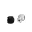 Exotic Stone Cufflinks in Sterling Silver with Black Onyx, 18mm