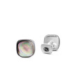 Streamline® Cushion Cufflinks in Sterling Silver with Black Mother of Pearl, 17mm
